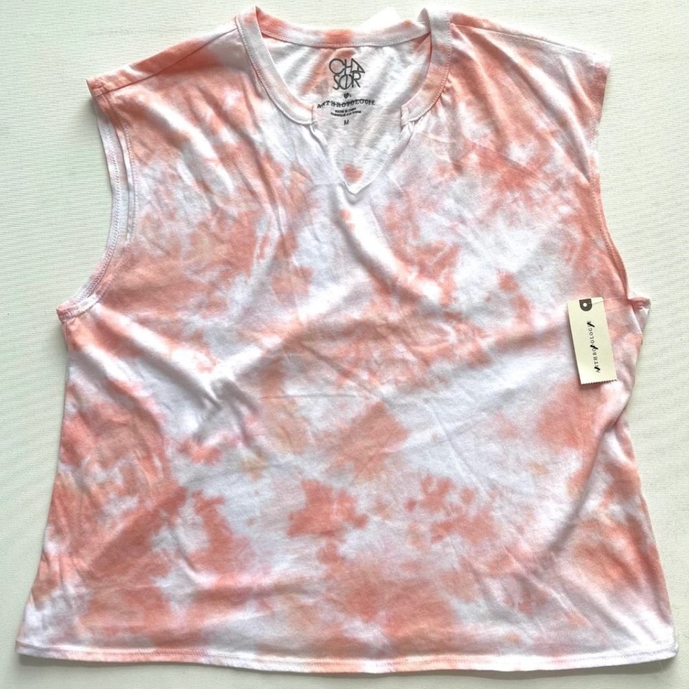 Chaser x Anthropologie Top Tie Dye Orange/White